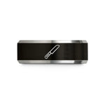 rings for special men – black & grey tungsten bread knife wedding band
