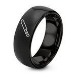 8th Gift Anniversaries for Husband – black tungsten bread knife ring