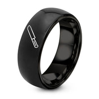 8th Gift Anniversaries for Husband – black tungsten bread knife ring