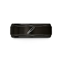 rings for special men – black tungsten bread knife wedding band