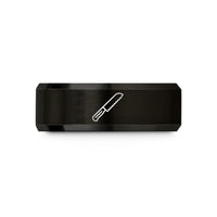 men’s rings with engraving – black tungsten bread knife wedding band