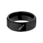 tungsten bands for him – black tungsten bread knife wedding band