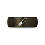 present ring for husband – gunmetal & black tungsten bread knife wedding band