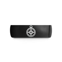 men's wedding band rings – black tungsten compass halftone wedding band
