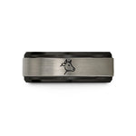 men's tungsten wedding bands – black & grey tungsten cow wedding band