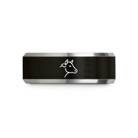 tungsten rings for couples – black & gray tungsten cow wedding band