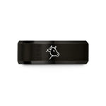personalized present ideas men – black tungsten cow wedding band