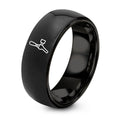 Draft Tap Handle – Tungsten Wedding Band, 8 mm, Black Comfort-Fit Men