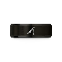 personalized rings for men – black tungsten spinning rod lure wedding band