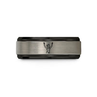 unique graduation presents – black & grey tungsten dancer silhouette wedding band