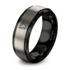 Dove Rays – Tungsten Wedding Band, 8 mm, Grey, Black Comfort-Fit Unisex