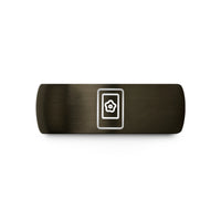 personalized presents for teens – gunmetal & blue tungsten microscope slide specimen wedding band
