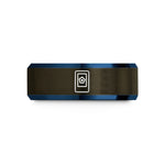 personalized presents for teens – gunmetal & blue tungsten microscope slide specimen wedding band