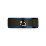 personalized presents for teens – gunmetal & blue tungsten queue wedding band