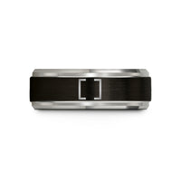 unique graduation presents – black & blue & grey tungsten square brackets pair wedding band