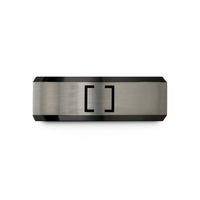 graduation presents for teens – black & blue & gray tungsten square brackets pair wedding band