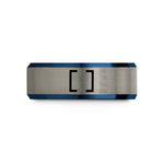 graduation present ideas – black & blue & grey tungsten square brackets pair wedding band