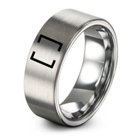 graduation present ideas – gray tungsten square brackets pair ring