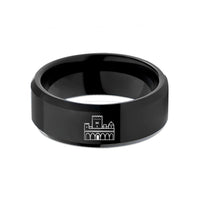 unique graduation present ideas – black tungsten alhambra wedding band