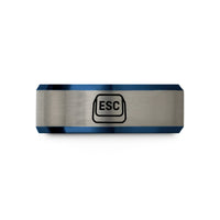 graduation presents for girls – blue & grey tungsten esc key wedding band