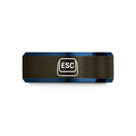 personalized jewelry for her – gunmetal & blue tungsten esc key wedding band