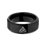 custom engrave ring present – black tungsten everest asia wedding band