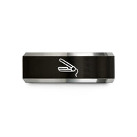 graduation presents for her – black & grey tungsten flat iron wedding band