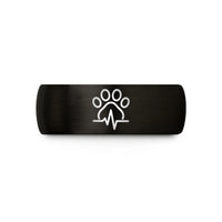rings for her present – black & rose gold tungsten paw print heartbeat wedding band