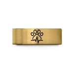 tungsten bands for men – gold tungsten paw print heartbeat wedding band