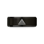 personalized present for husband – black tungsten pyramid steps wedding band