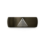 tungsten rings for couples – gunmetal & black tungsten pyramid steps wedding band