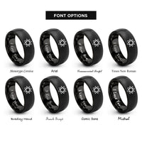 font options for inside engraving on black 9 point star rings