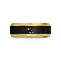 unique anniversary present ideas – black & gold tungsten azores wedding band