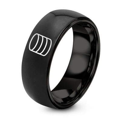 Database Cylinder – Tungsten Wedding Band, 8 mm, Black Comfort-Fit Unisex