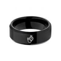 unique anniversary presents her – black tungsten tire deflator gauge wedding band