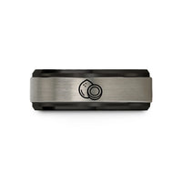 unique anniversary presents him – black & gray tungsten coconut wedding band