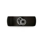 engraved rings for him – black & rose gold tungsten coconut wedding band