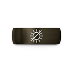 men's wedding bands plain – gunmetal & black tungsten sun slash wedding band