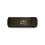 men's wedding bands plain – gunmetal & black tungsten sun slash wedding band