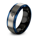 black & blue & silver tungsten throwing knife target ring