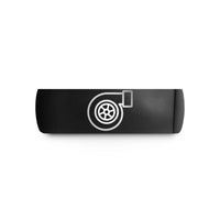 engraved rings for him – black tungsten turbocharger wedding band