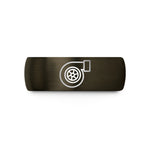 anniversary present for him – gunmetal & black tungsten turbocharger wedding band