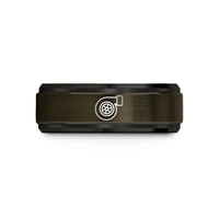 anniversary present for him – gunmetal & black tungsten turbocharger wedding band