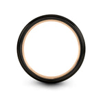 tungsten rings for men – hog engraving on black & rose gold tungsten wedding band