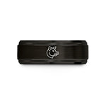 unique presents for men – black & rose gold tungsten hog wedding band