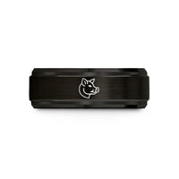 unique presents for men – black & rose gold tungsten hog wedding band