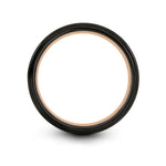 personalized rings for him – hog engraving on black & rose gold tungsten wedding band