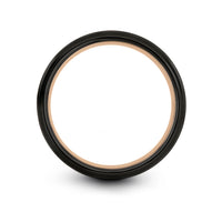 personalized rings for him – hog engraving on black & rose gold tungsten wedding band