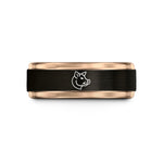 tungsten rings for men – black & rose gold tungsten hog wedding band