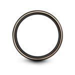 anniversary presents for him – hog engraving on black & rose gold tungsten wedding band